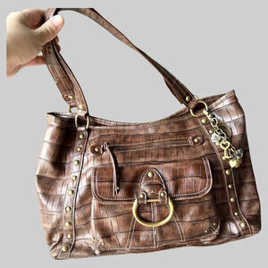 Pritzi Faux Leather Studded Boho Shoulder  Handbag